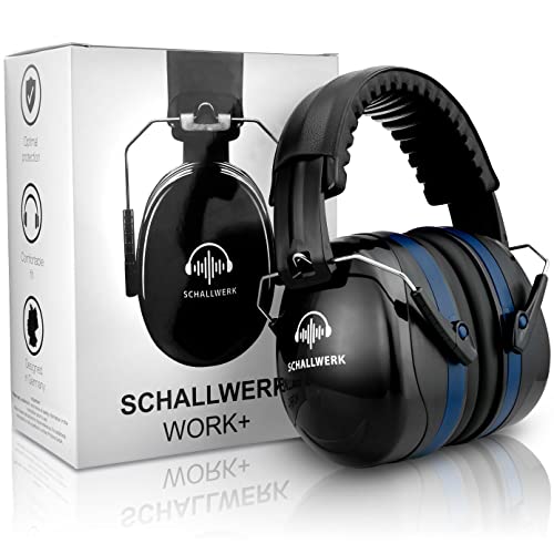 SCHALLWERK ® Work+ auriculares aislantes ruido – orejeras de tamaño ajustable – amortigua el ruido y protege el oído – ideal en el trabajo – protección auditiva laboral