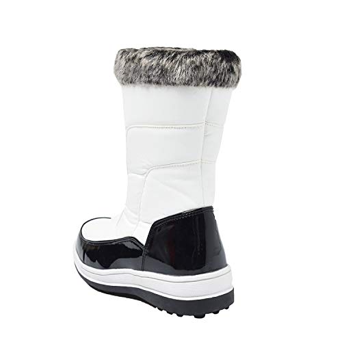 Shenji Zapatos de invierno - Botas de Nieve Con Cremallera Para Mujer H7628 Blanco 37