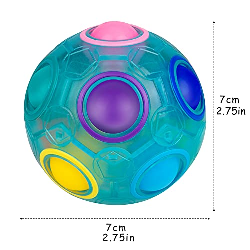 SISYS Magic Rainbow Ball 2 PCS 3D Puzzle Ball Mágica del Arco Iris Speed Cubo Pelota Mágica Arco Iris Pelota Juguetes Educativos para Niños y Descompresión para Adultos, Blanco + Azul