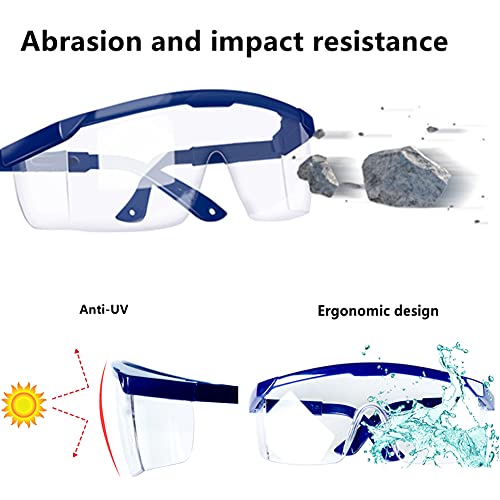SKY TEARS Gafas de Seguridad Gafas Protectoras Lentes de Seguridad Antivaho, para Laboratorio, Agricultura, Industria (Azul)