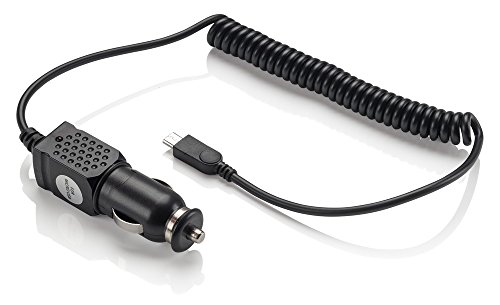Slabo Cable de Carga de Coche Micro USB - 1A - para ACEPAD A121 | A140 | A96 | Telekom Puls Cable Cargador para el Coche Camión - Negro