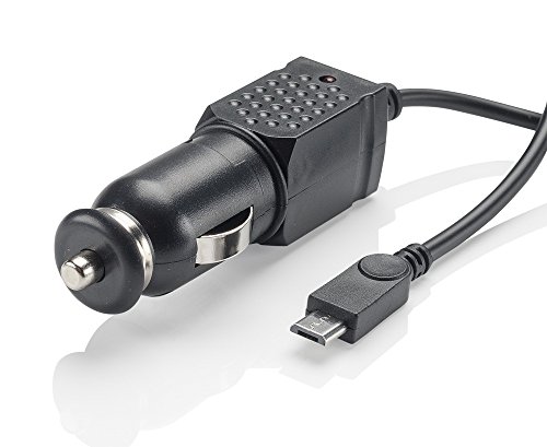 Slabo Cable de Carga de Coche Micro USB - 1A - para ACEPAD A121 | A140 | A96 | Telekom Puls Cable Cargador para el Coche Camión - Negro