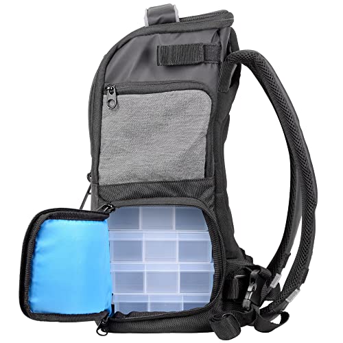 Spro Freestyle Backpack 25 V2 - Mochila de pesca con 4 cajas de pesca, mochila para pesca de spinning, bolsa de cebo