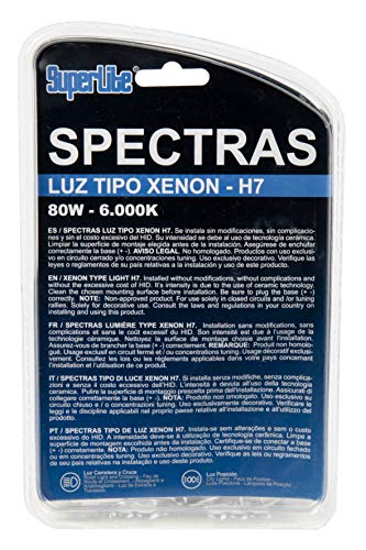 Superlite 1 Set DE 4 LAMPARAS SPECTRAS para Coche. 2 UDS H7 Color Blanco 6000K - 2 UDS T10