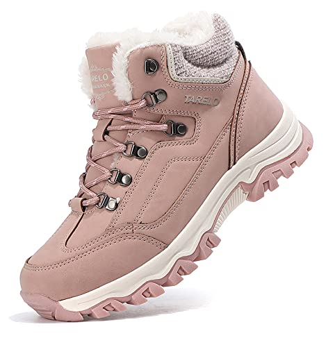 TARELO Botas Mujer Botines Zapatos Invierno Montaña Boots Rosa 37