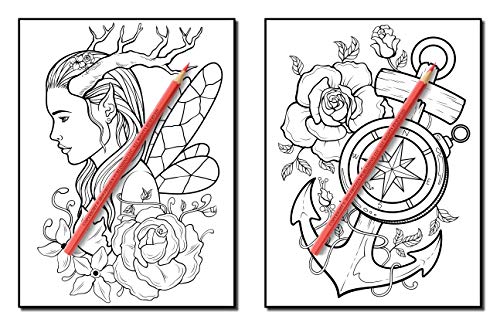 Tattoo Coloring Book: An Adult Coloring Book with Awesome, Sexy, and Relaxing Tattoo Designs for Men and Women (Tattoo Coloring Books for Adults)
