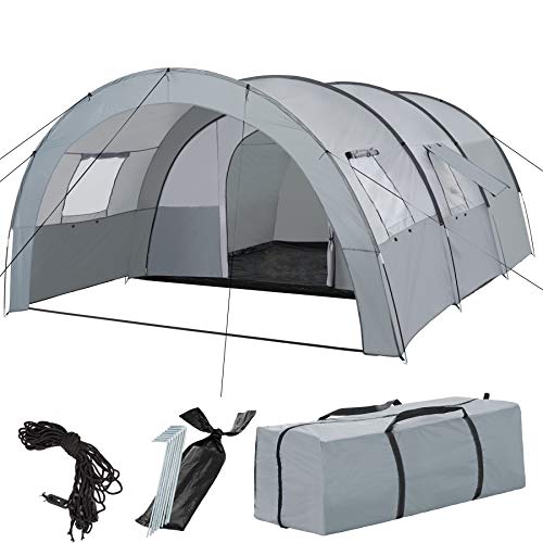 TecTake 403514 Tienda de campaña Familiar para 6 Personas, Tienda Grande para Camping Tipo túnel con mosquiteras en Las Ventanas