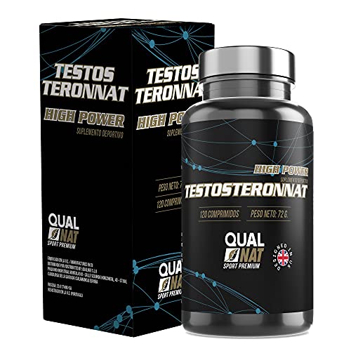 Testosterona Hombre - Testosterona pura120 comprimidos | Para Aumentar la Resistencia y Masa Muscular | Suplemento Deportivo para Mejorar la fuerza y Resistencia | Qualnat