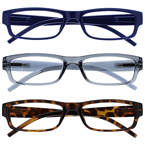 The Reading Glasses Company Gafas De Lectura Azul Gris Marrón Ligero Cómodo Lectores Valor Pack 3 Hombres Mujeres Rrr32-372 +2,50 3 Unidades 88 g