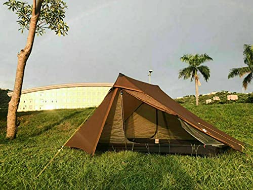 Tienda ultraligera para 2 personas para senderismo, camping, salvaje al refugio de senderismo al aire libre (2Person, Khaki)
