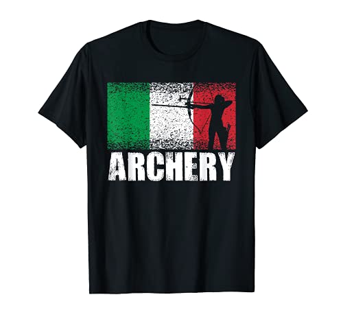 Tiro con arco, bandera de Italia, arco y flecha italianos Camiseta
