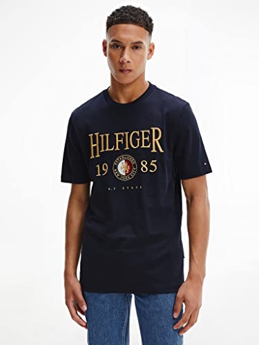 Tommy Hilfiger Tommy Hilfiger - Camiseta de hombre Hilfiger Icon Crest MW0MW22130BDS, Desert Sky, L