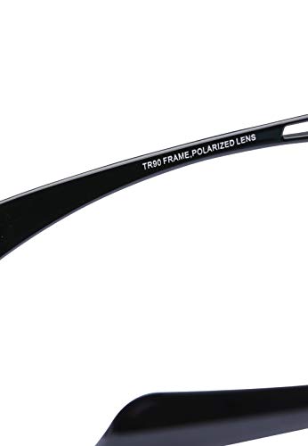Trespass DLX Doppler - Gafas de sol (categoría 3, polarizadas, protección UV, estuche rígido y paño de limpieza, color negro