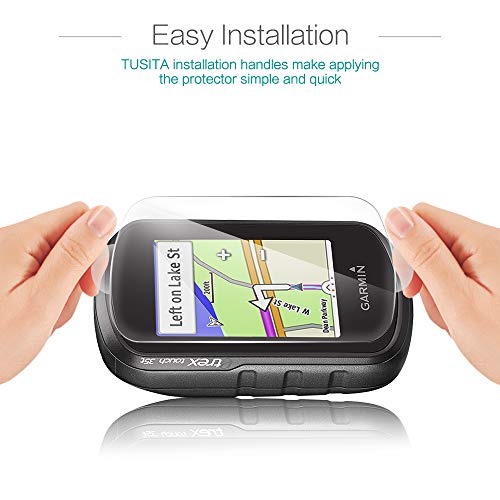 TUSITA [2 Piezas] Protector Pantalla Compatible con Garmin eTrex Touch 25 35 35t - 0.33mm Cristal Templado Ultrafino Vidrio, Ultraresistente 9H Dureza - Accesorios Navegador GPS para Bicicleta