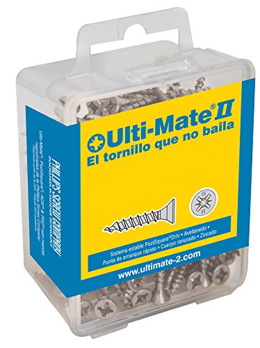 Ulti-Mate II B40030L Caja Grande con Tornillos de Alto Rendimiento para Madera Acabado ZINCADO de 4,0 x 30 mm, Negro, Set de 100 Piezas