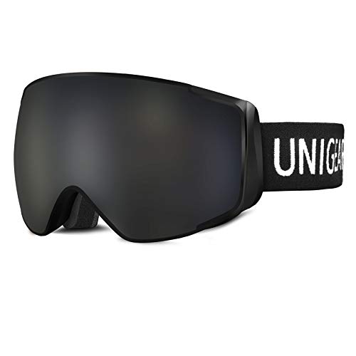 Unigear Gafas de Esquí OTG Esquiar Protección UV 400 Snowboard Revo Lentes Doble con Gran Campo de Visión Anti-Niebla Anti-Reflejo de Nieve para Padre-Hijo Adulto Mujer Hombre Niños Unisex