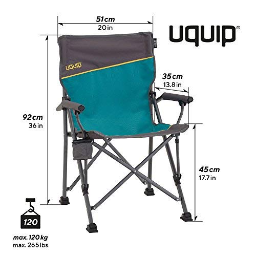 Uquip Bloody, Conjunto de Mesa Aluminio y 2 sillas Plegables, Muebles portátiles para Camping
