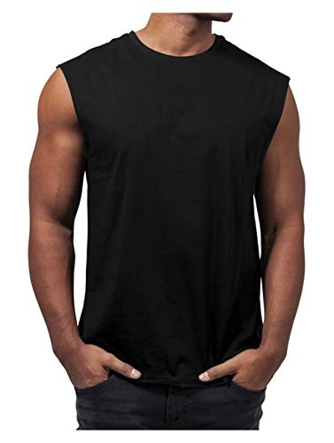 URBAN CLASSICS Camiseta Tirantes Hombre en Algodón, Camiseta sin Mangas Verano, Camiseta Interior, Tank Top Color: negroTalla: M