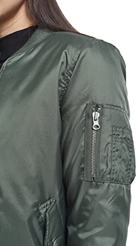 Urban Classics Ladies Basic Bomber Jacket Chaqueta, Verde-Verde (Oliva 176), 38 (tamaño del Fabricante: M) para Mujer