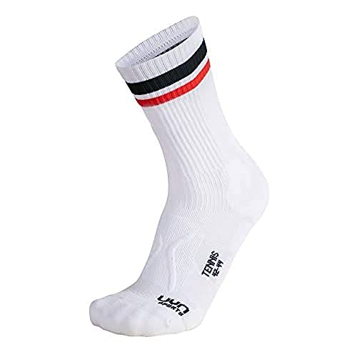 UYN Tennis Socks Calcetines, Unisex Adulto, Blanco, Negro, Rojo, 45/47