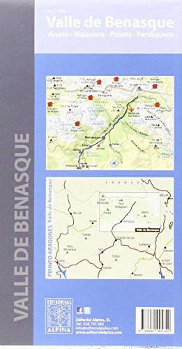 Valle de Benasque. Aneto, Maladeta, Posets, Perdiguero. Escala 1:40.000. Impermeable. Editorial Alpina. (Mapa Y Guia Excursionista)