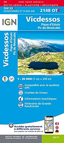 Vicdessos / Pique d'Estats / Pic du Montcalm 2018 (Top 25 & série bleue - Carte de randonnée)
