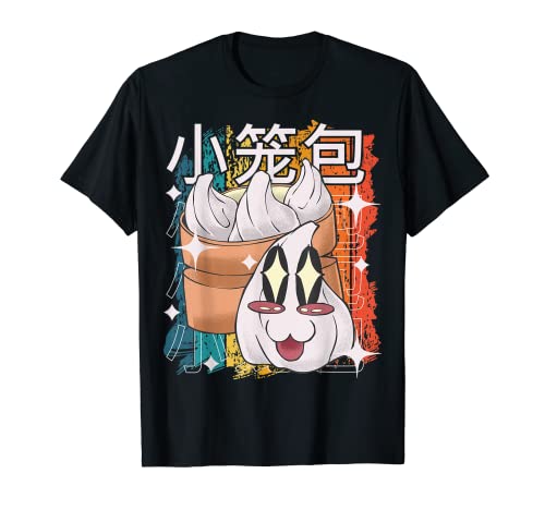Vintage kawaii albóndigas cara feliz y una cita japonesa Camiseta