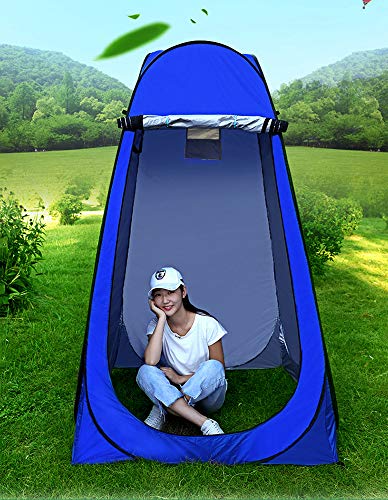 Vinteky 120x120x190cm Acampar Tienda de Ducha Vestuario Impermeable Camping Desplegable Pop Up, Tienda de Campaña Portátil para Privacidad al Aire Libre, Azul (Azul)