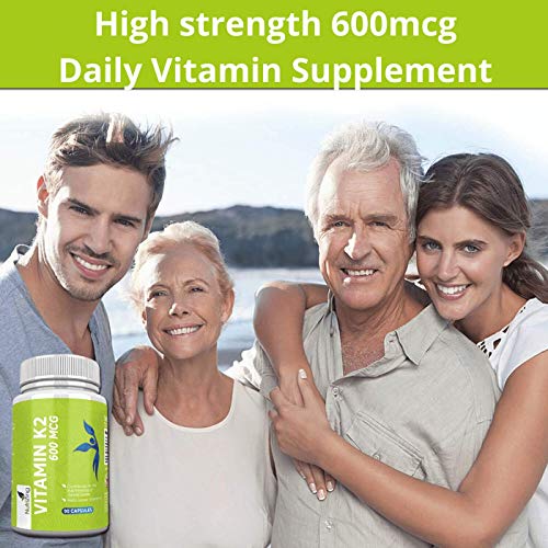 Vitamina K2 MK7 de alta resistencia - Basado en Natto - Vitamina K - Suministro para 3 meses - Apoya el mantenimiento de huesos normales - Vegano de NutriZing