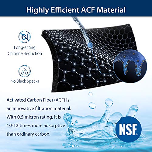 Waterdrop NSF Certificado WD-FC-01 Filtro de Agua, Sistema de Filtración ACF, Purificador de Agua de Cocina de Larga Duración, Reducir el 94.42% de Cloro, Sabor y Olor (1 Filtro Incluido)