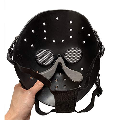 Worldshopping4U Nueva Cara Completa protección máscara al Aire Libre Jason Metal de Malla para Tactical Paintball Black
