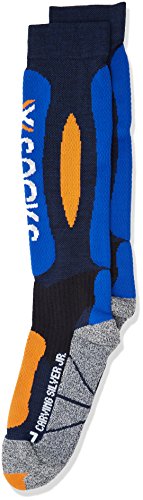 X-Socks Calcetines de esquí Carving Silver Junior Blue Marine/Cobalt Blue Talla:31W x 34L