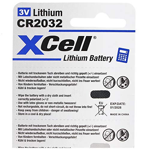 XCell CR2032 - Juego de 5 pilas de litio (3 V, CR2032)