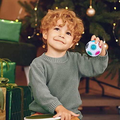 Yordawn Magic Rainbow Ball Magic Ball Puzzle Fidget Toy 3D Puzzle Cube Bola Mágica del Arco Iris Speed Cube Regalo Cerebro Teaser Juguete Educativo para Niños