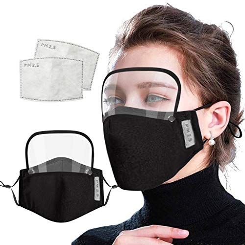 YpingLonk Fashion Protector Facial Universal para Adultos con Filtro extraíble y Protector de Ojos para Mujeres y Hombres