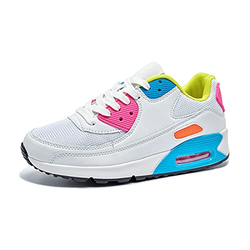 Zapatillas de Deportivas Mujer Zapatos para Correr Hombre Calzado Deportivo Sneakers Caminar Tenis Zapatillas de Running Fitness Malla Blanco/Rosa EU39
