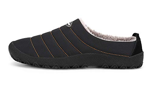 Zapatillas de Estar para Casa Hombre Mujer Invierno Calentitas Zapatillas de Deporte con Suela Antideslizante,Negro,41