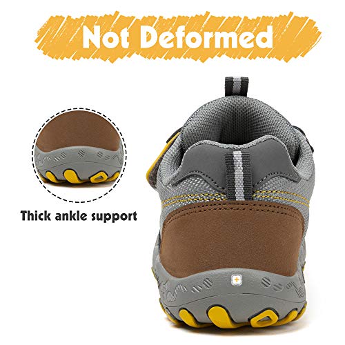 Zapatos de Bambas Niños Niña Zapatillas Senderismo Antideslizante Caminando Trekking Sneakers Gris 24 EU
