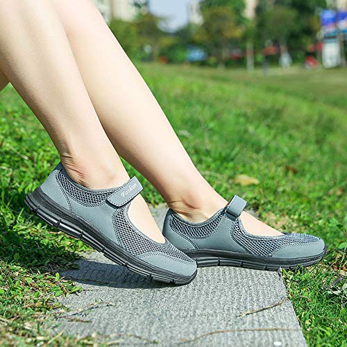 Zapatos Malla de Mujer de Velcro Deportivo de Calzado Casual Ligero Aire Libre y Deporte Transpirables Casual Zapatos Gimnasio Correr Sneakers Zapatillas de Deportivo Ligero y Comodo riou