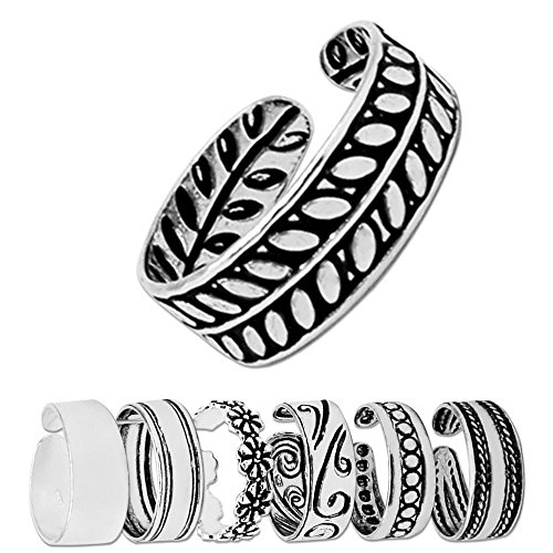 1 pcs. Dedo del pie dedo del pie de la moda anillo de 925 anillo de plata varios diseños Soul-cats® modelo ajustable. Modelo 7