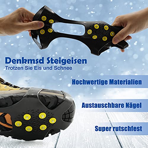 10 clavos antideslizantes para zapatos, tacos para zapatos, cadenas de nieve para invierno, deportes al aire libre y alpinismo (L: 40 – 44)