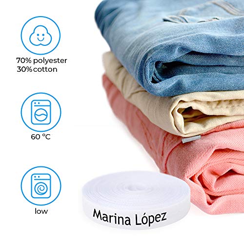 100 Etiquetas termoadhesivas personalizadas para ropa (PLANCHAR). Etiquetas de tela para planchar con CERTIFICADO ECOLÓGICO ideales para niños, bebés y abuelos. NOMBRE PERSONALIZADO.