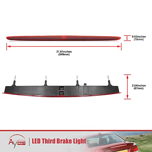 1X Tercera luz de freno lámpara de montaje alto third luz de freno LED 3er centro alto nivel freno trasero luz rojo compatible con BMW 1 serie E88 E82 Coupe convertible 2007-2013