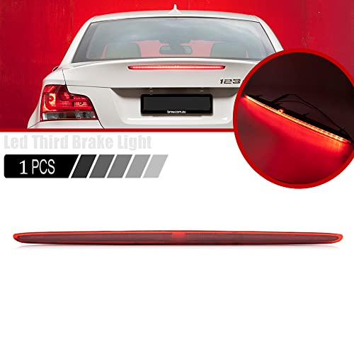 1X Tercera luz de freno lámpara de montaje alto third luz de freno LED 3er centro alto nivel freno trasero luz rojo compatible con BMW 1 serie E88 E82 Coupe convertible 2007-2013