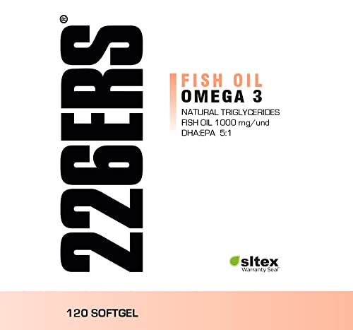 226ERS Omega 3 Fish Oil | Aceite de Pescado de Alta Biodisponibilidad y Absobsición | Ácidos Grasos con Omega 3 + DHA + EPA - 120 Cápsulas