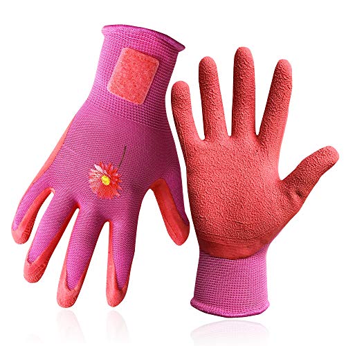 3 pares de guantes de jardinería y de trabajo, patente NoLost, con revestimiento de látex, para mujer (talla 8/M) EN388:2016 (2131X) EN420:2003 (surtido)