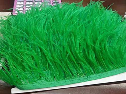 36 colores de calidad de plumas de avestruz flecos para manualidades y confección de vestidos (verde hierba, 2 metros)