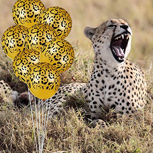 36 Piezas de Globos de Látex con Manchas de Leopardo Globos de Guepardo Globos de Animales de Jungla para Animales de Zoológico de Safari Suministros de Fiestas Decoracion de Cumpleaños de Jungla