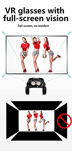 3D Gafas VR con Auriculares de Realidad Virtual, VR Gafas Visión Panorámico 360 Grado Película 3D Juego Immersivo para Móviles 5.0-7.0 Pulgada
