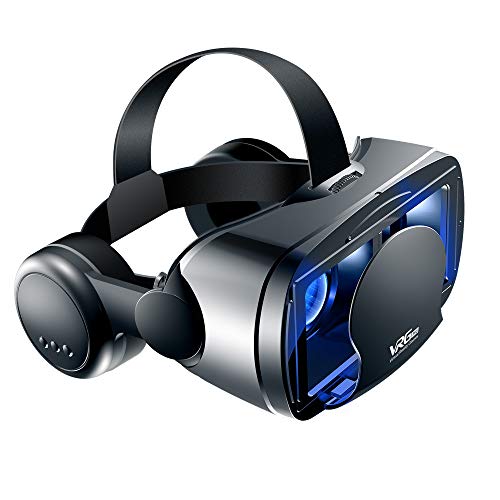 3D Gafas VR con Auriculares de Realidad Virtual, VR Gafas Visión Panorámico 360 Grado Película 3D Juego Immersivo para Móviles 5.0-7.0 Pulgada